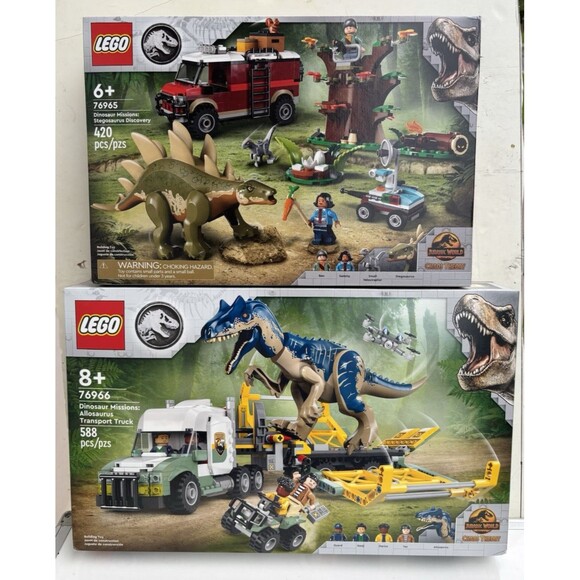 Lot of 2 Lego Jurassic World Dinosaur Building Sets (76965 & 76966), New, Sealed - Picture 1 of 16
